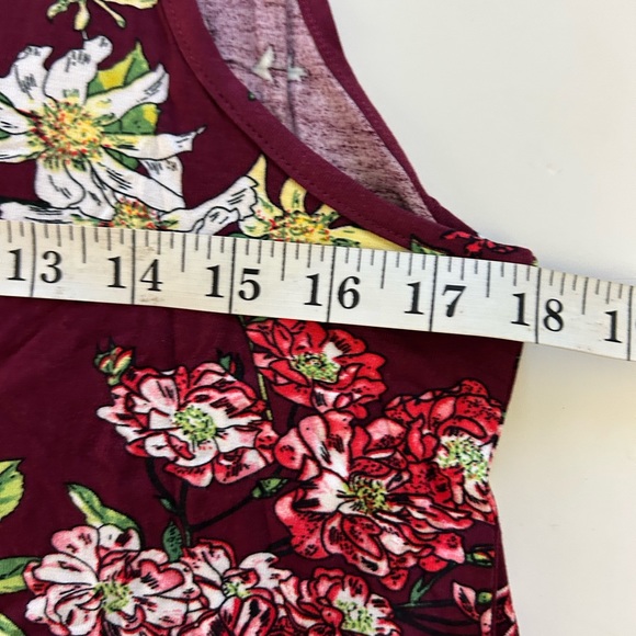 Women’s Burgundy Floral Dress Size Large - Picture 5 of 8